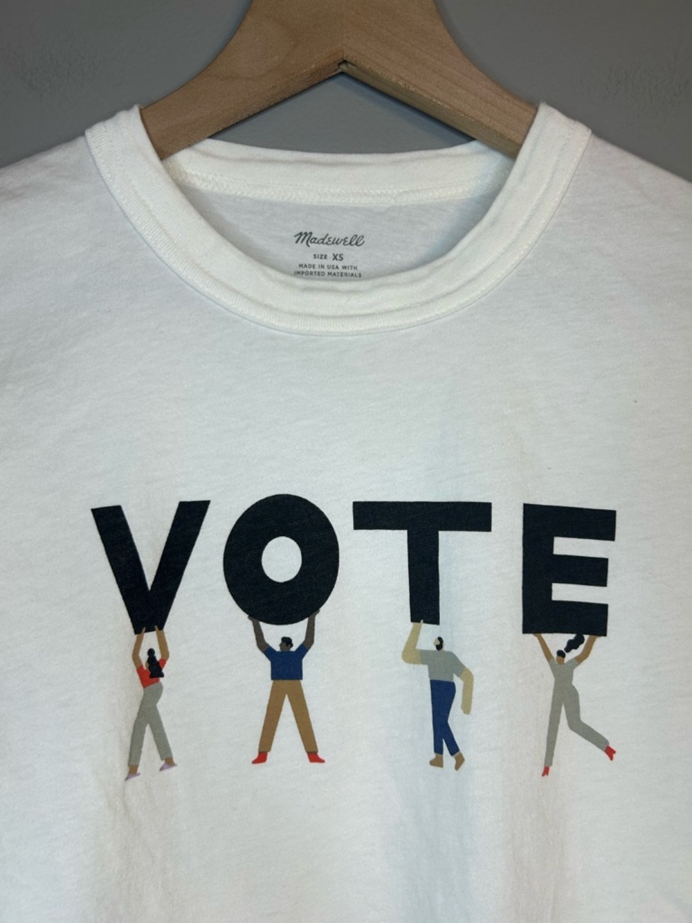 Madewell Women’s White Vote Graphic Tomboy Tee, Size XS - Picture 6 of 11